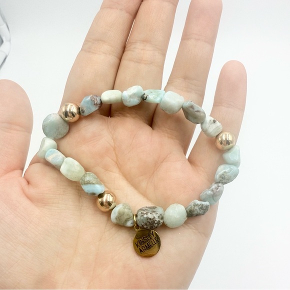 Kinsley Armelle Natural Amazonite Elegant Beaded Bracelet - Picture 1 of 5